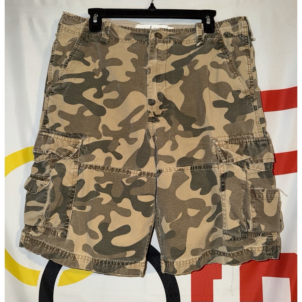 Wonderwall Broken In Cargo Shorts 32 Camo Baggy Surf Vintage Y2K 10"